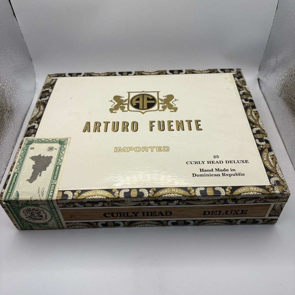 Vintage Arturo Fuente Imported Cigars Box Curly Head Deluxe Empty